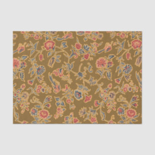 Antike Chinoiserie-Blumenbrokat 18. Jahrhundert  Seidenpapier