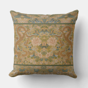 Antike Chinoiserie Goldener Drache Tapete Kissen