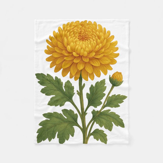 Antike Chrysantheme Fleecedecke (Vorderseite)