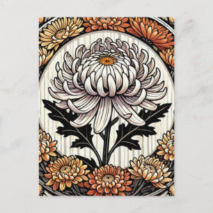 Antike Chrysanthemen Postkarte