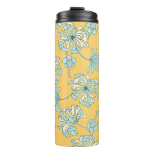 Antike Chrysanthemenblüten, orientalisches Muster. Thermosbecher