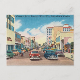 Antike Clematis Street, West Palm Beach, Florida Postkarte