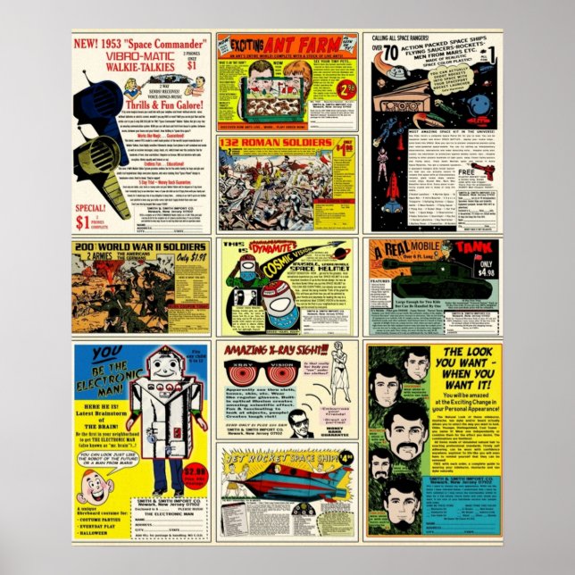 Antike Comic-Anzeigen Poster (Vorne)