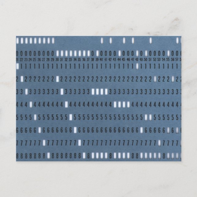 Antike Computer-Lochkarte Postkarte (Vorderseite)