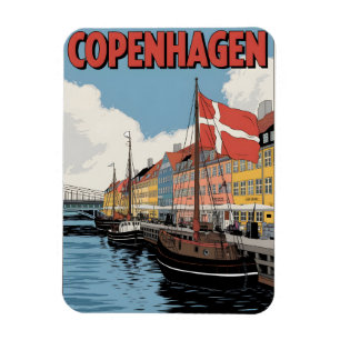 Antike Copenhagen Dänemark farbenfrohe Häuser Gesc Magnet