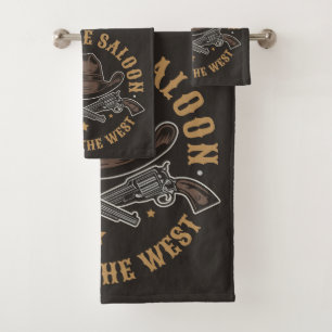 Antike Cowboy-Waffen NAME HINZUFÜGEN Alte Wild Wes Badhandtuch Set