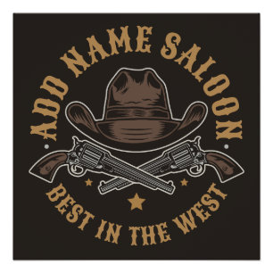 Antike Cowboy-Waffen NAME HINZUFÜGEN Alte Wild Wes Poster