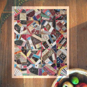 Antike Crazy Quilt aus der viktorianischen Ära