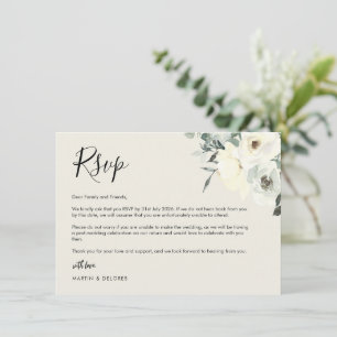 Antike Creme zarte florale RSVP-Postkarte Dankeskarte