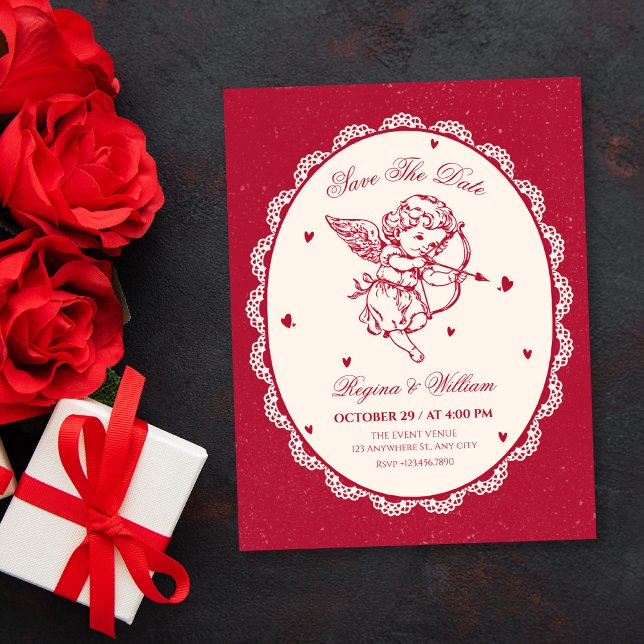 Antike Cupid-Engel-Hochzeit Save The Date (Von Creator hochgeladen)