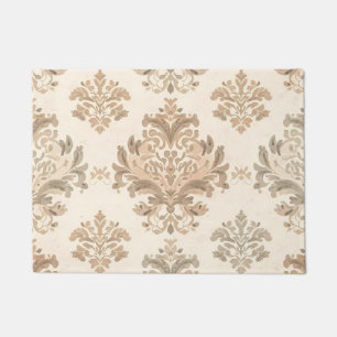Antike Damast Elegante Beige Französische Farmhaus Fußmatte
