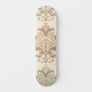 Antike Damast Elegante Beige Französische Farmhaus Skateboard