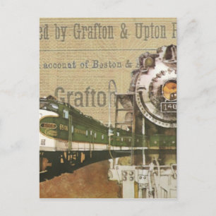 Antike Dampflokomotive Zug Eisenbahn Postkarte