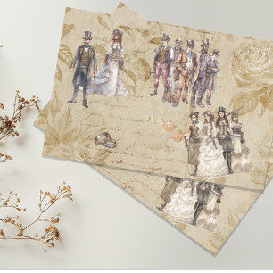 Antike Decoupage Steampunk-Hochzeit Seidenpapier
