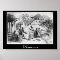 Antike Dominikanische Republik Malerei um 1871