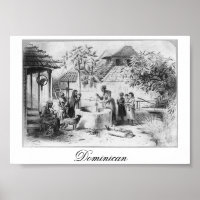 Antike Dominikanische Republik Malerei um 1871