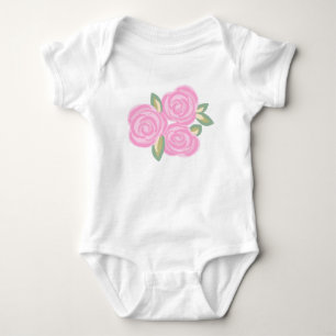 Antike dunkelviolette Blumenmuster Baby Strampler