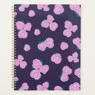 Antike dunkelviolette Blumenmuster Planer