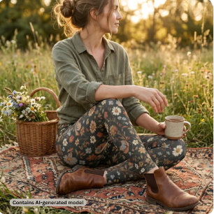 Antike dunkle Blumen Wildblume Leggings