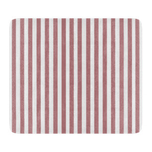 Antike Dusty Rose & Weiße Streifen Gestreift Schneidebrett