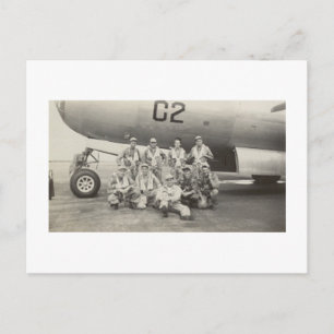 Antike echte Foto-WWII-B-29-Bomber-Besatzungspostk Postkarte