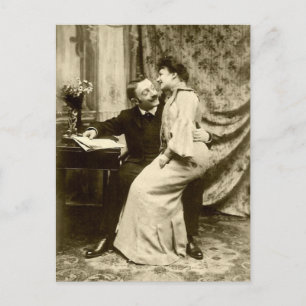 Antike Edwardianische romantische Paar-Postkarte Postkarte