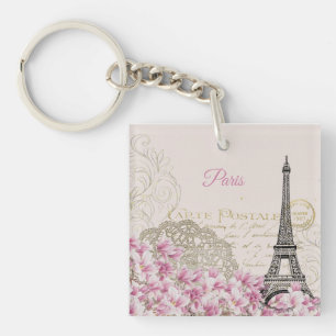 Antike Eiffelturm Paris Postkarte Schlüsselanhänger