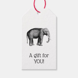 Antike Elefantenzeichnung Geschenkanhänger