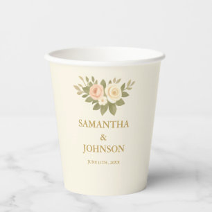Antike Elfenbein Elegante Hochzeit Pappbecher