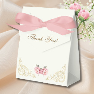 Antike Elfenbein-Rosa Pfingstrosen-Brautparty Geschenkschachtel