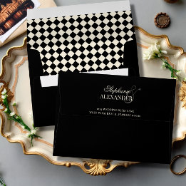 Antike Elfenbein- und schwarze karierte Old-Money-