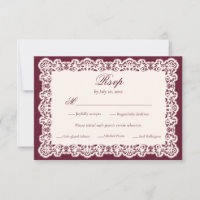 Antike Elfenbeinspitze Burgund Altmodische Hochzei