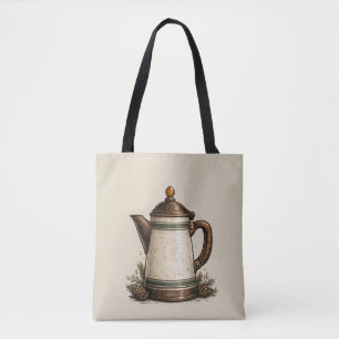 Antike Emaille-Kaffeekanne Tasche