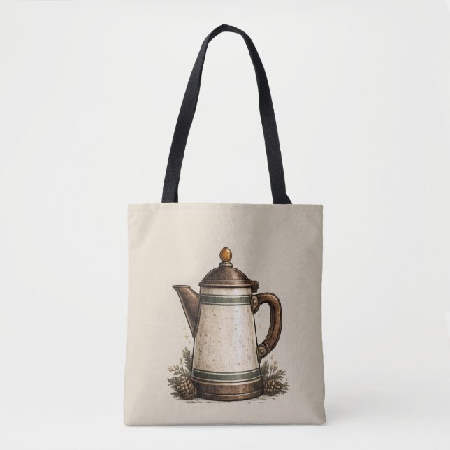 Antike Emaille-Kaffeekanne Tasche (Vorderseite)