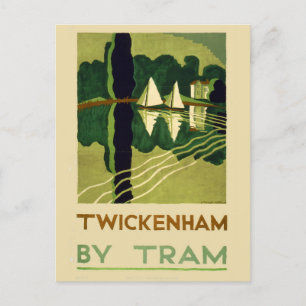 Antike England Tram Reise Twickenham Postkarte