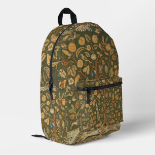 Antike englische Nadelspitze Baum des Lebens & Ein Bedruckter Rucksack