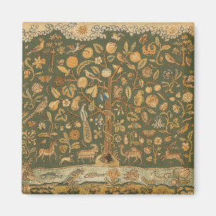 Antike englische Nadelspitze Baum des Lebens & Ein Magnet