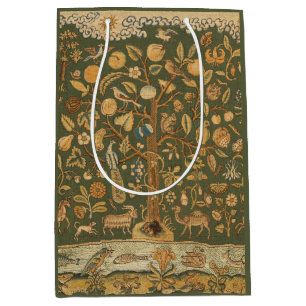 Antike englische Stickerei (Needlepoint) Baum des  Mittlere Geschenktüte