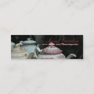 Antike englische Teekanne Teatime Visitenkarte 1