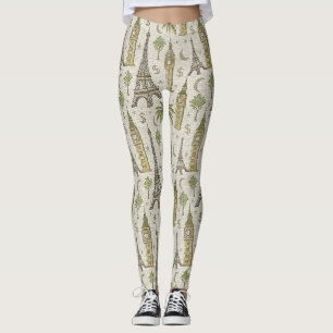 Antike Erdtöne Weltkulturerbe für Reisende Leggings