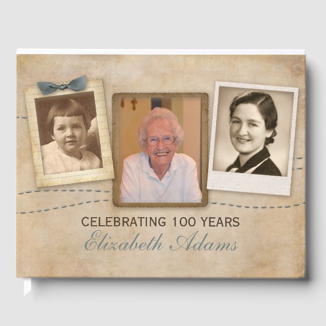 Antike Erinnerungen | Vintager Geburtstag Gästebuch (Vorderseite)