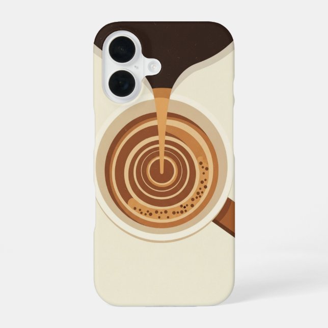 Antike Espresso-Draufsicht iPhone 16 Hülle (Rückseite)