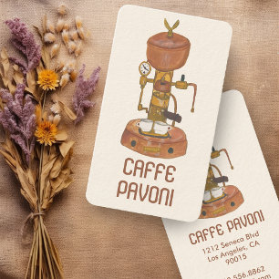 Antike Espressomaschine Café Kaffee Aquarell Visitenkarte