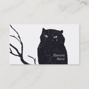 Antike Eulen-Gravur-Illustration Visitenkarte