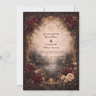 Antike europäische Barockhochzeit Einladung