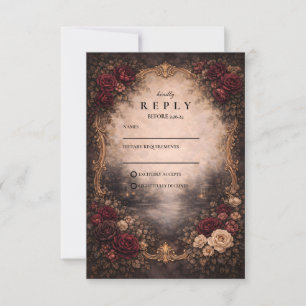 Antike europäische Barockhochzeit RSVP Karte