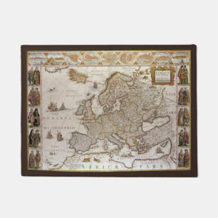 Antike Europakarte von Willem Jansz Blaeu, ca. 161 Fußmatte