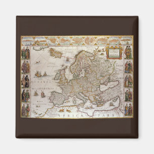 Antike Europakarte von Willem Jansz Blaeu, ca. 161 Magnet