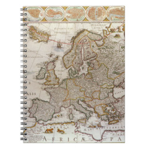 Antike Europakarte von Willem Jansz Blaeu, um 1617 Notizblock