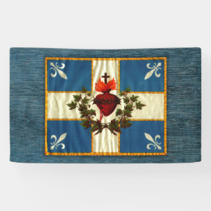 Antike Fahne Quebec Glockenläuten Sacré-Cœur Banner